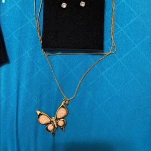 Butterfly set necklace and earrings